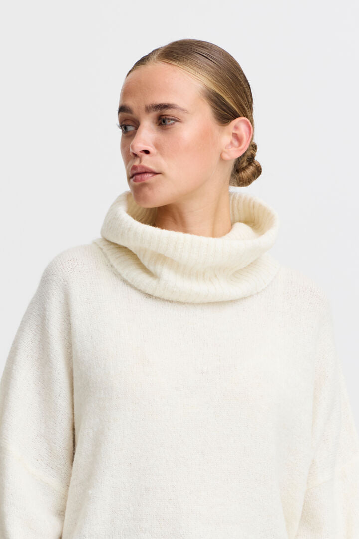 Kamara Alpaca Blend Roll Neck - Ivory