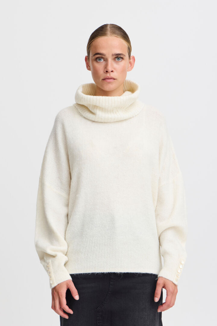 Kamara Alpaca Blend Roll Neck - Ivory