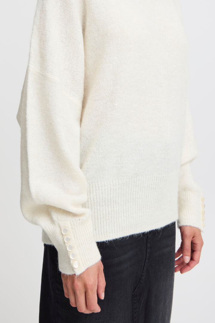 Kamara Alpaca Blend Roll Neck - Ivory