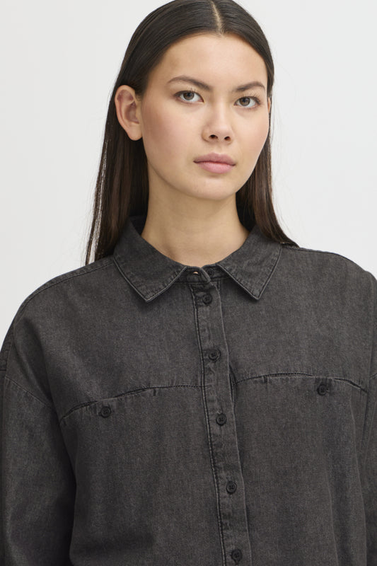 Ichi Denim Shirt - Charcoal