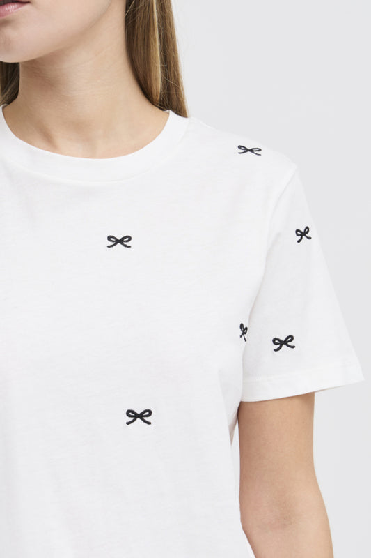 Ichi Bow Tee - White/Navy