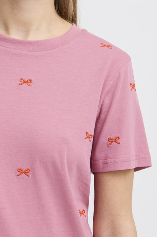 Ichi Bow Tee - Rose/Orange