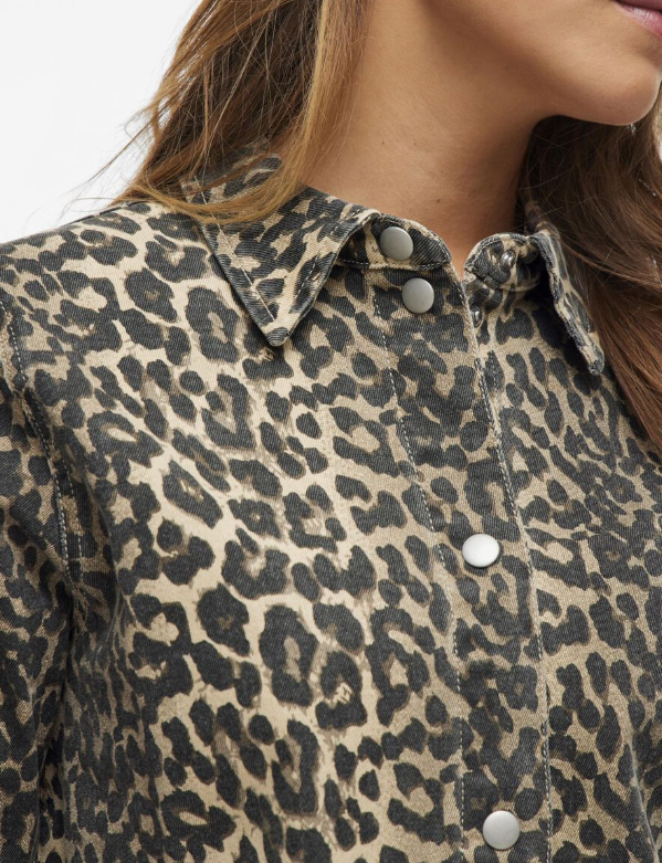 Vila Leopard Denim Dress