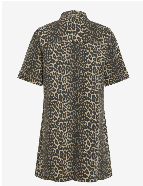 Vila Leopard Denim Dress